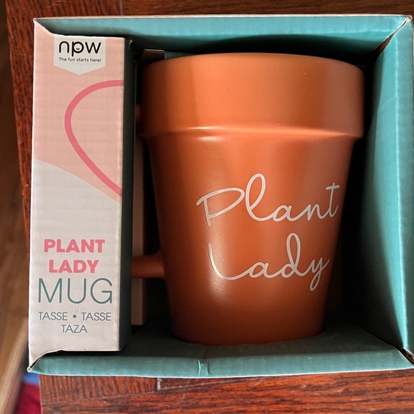 NEW in box: "Plant Lady" (flower pot clay pottery look) coffee tea mug - Picture 2 of 5